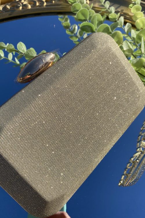 Clutch Metálico Dorado