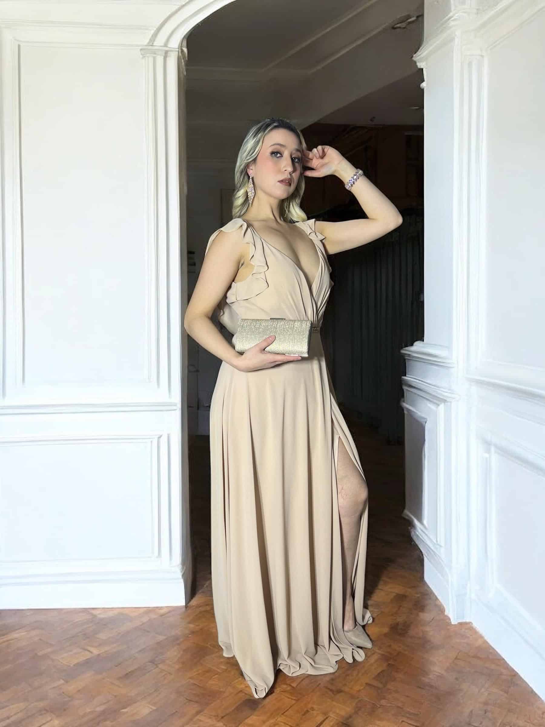 Vestido Fiesta Matrimonio Día en Tonos Pastel