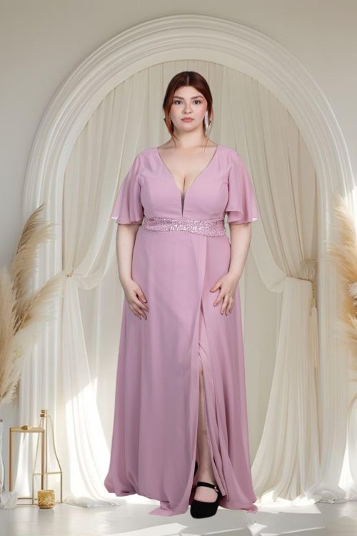 Vestido de Fiesta Manga Ángel