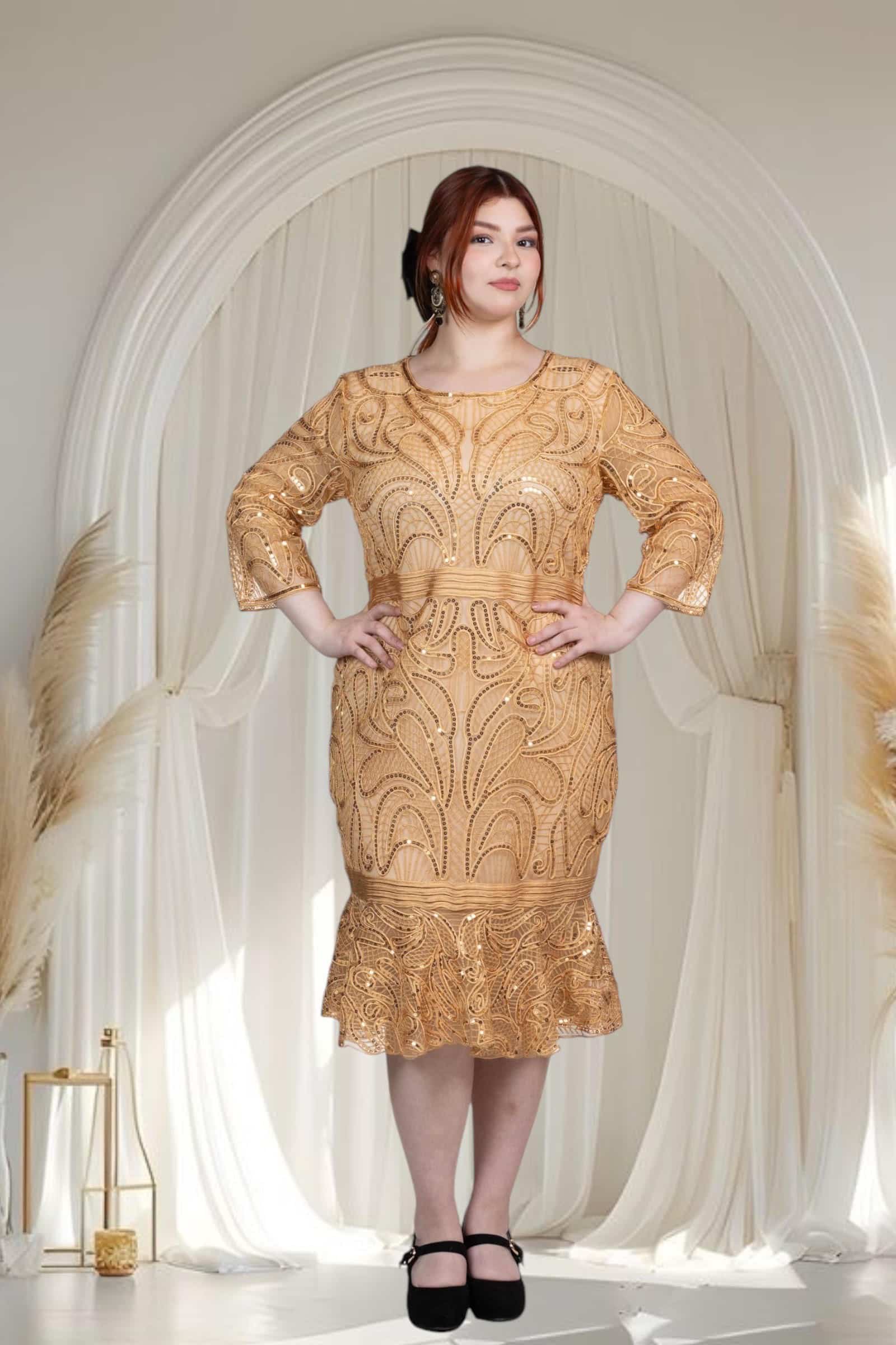 Vestido de Fiesta Dorado