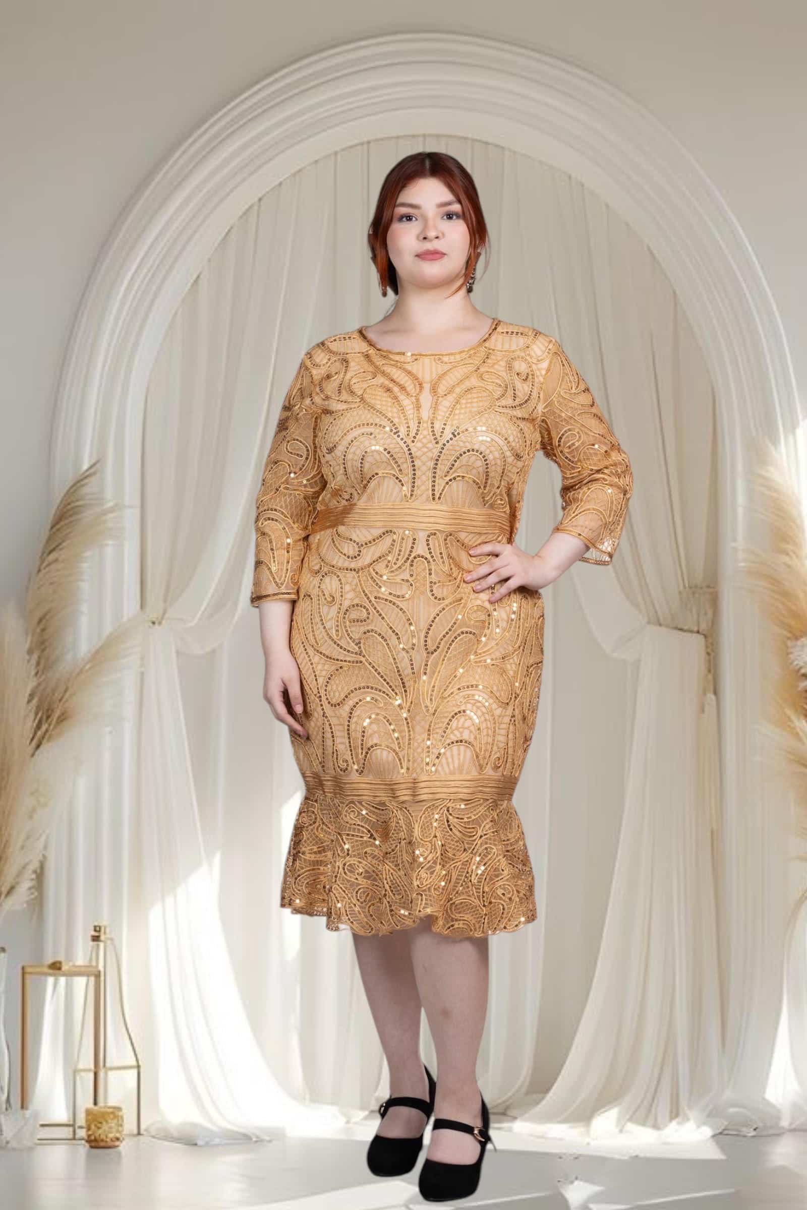 Vestido de Fiesta Dorado