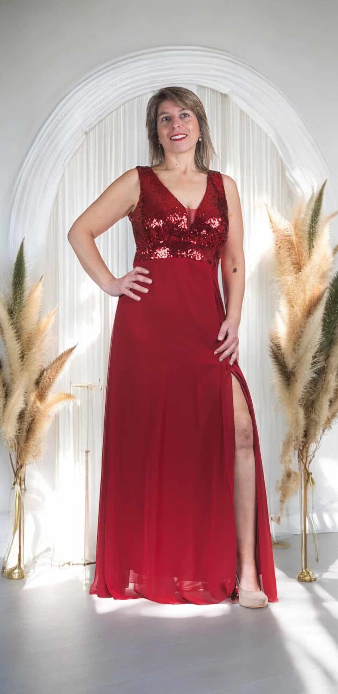 Vestido de Fiesta Lentejuelas en Crep