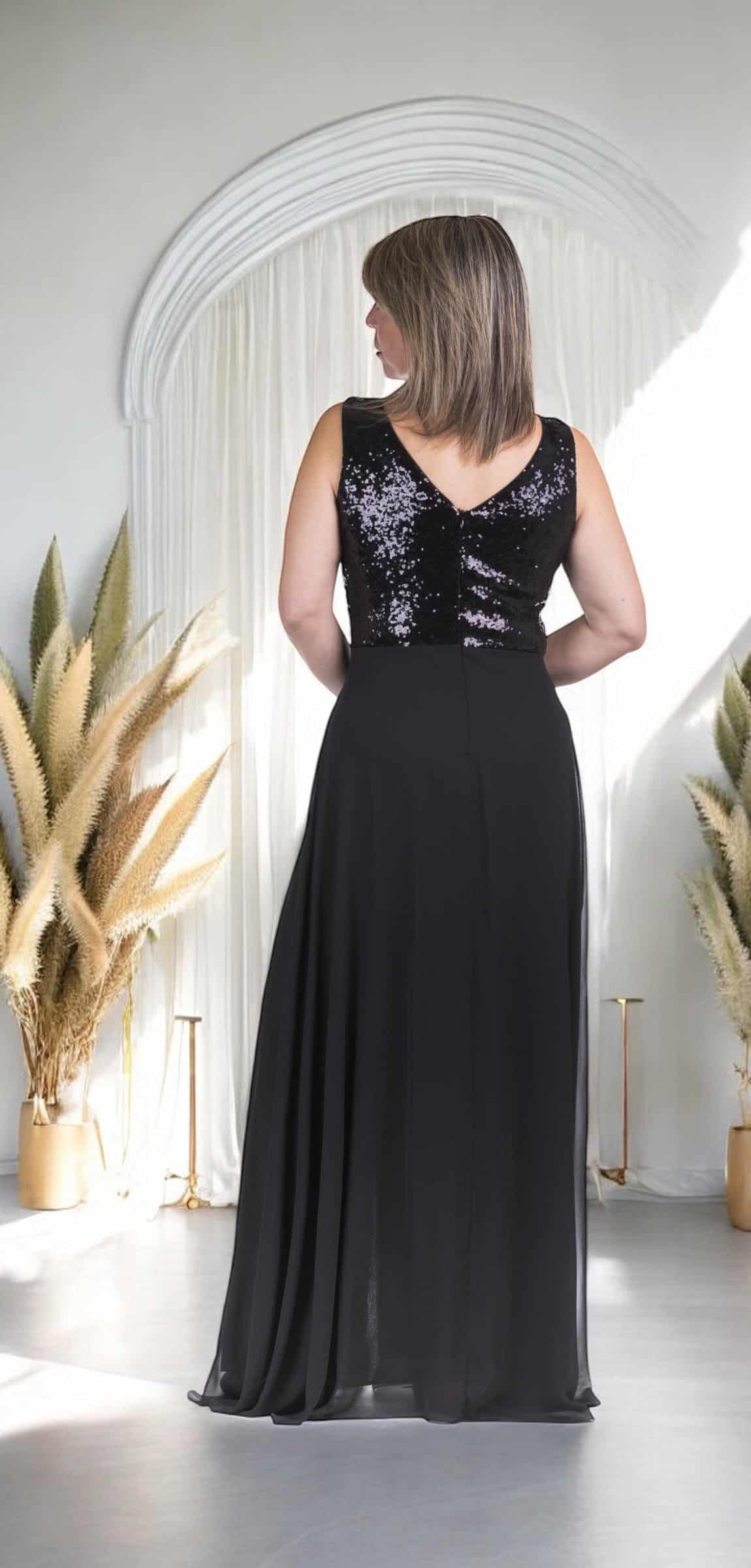 Vestido de Fiesta Lentejuelas en Crep