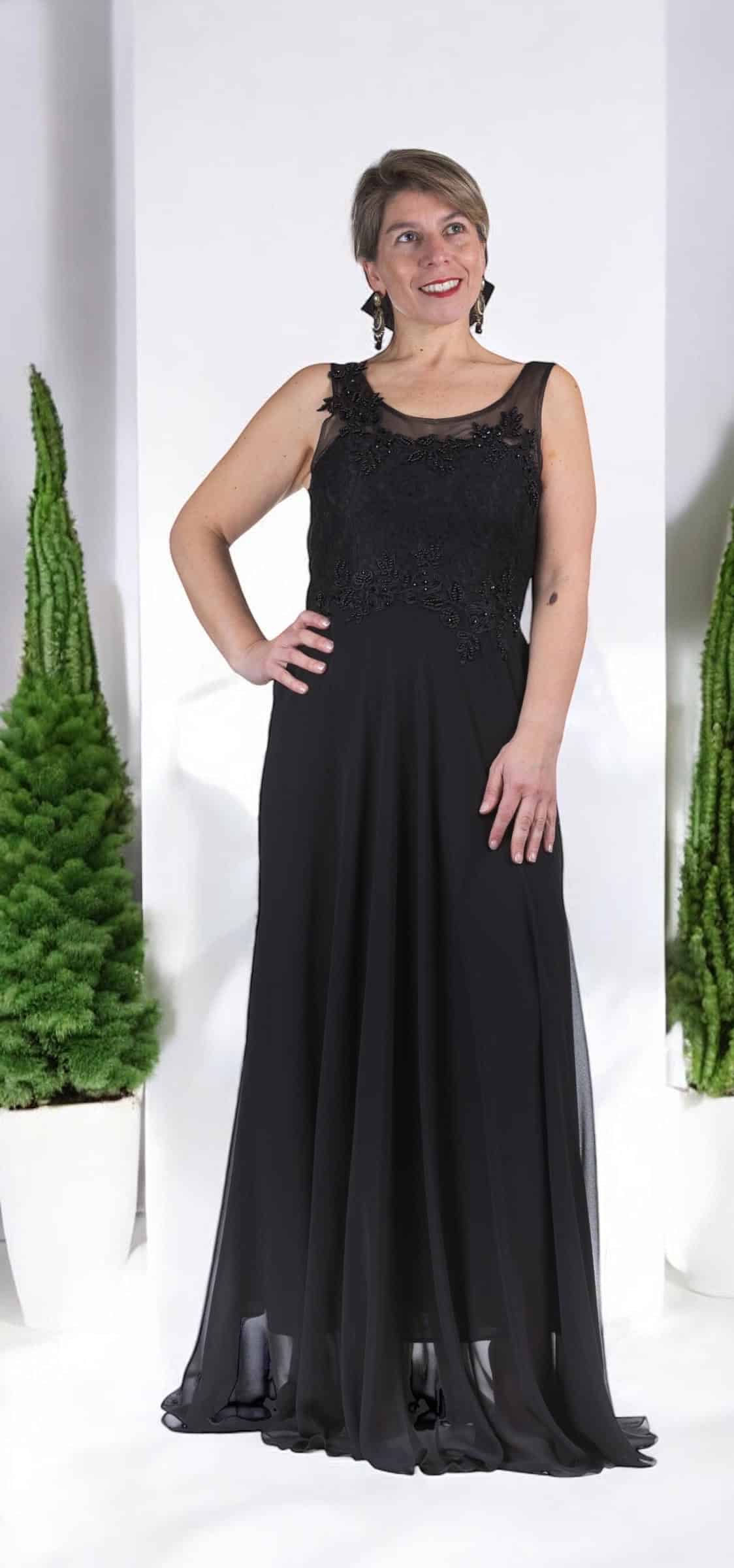 Vestido de Fiesta Matrimonio Dia en Crep con Macrame