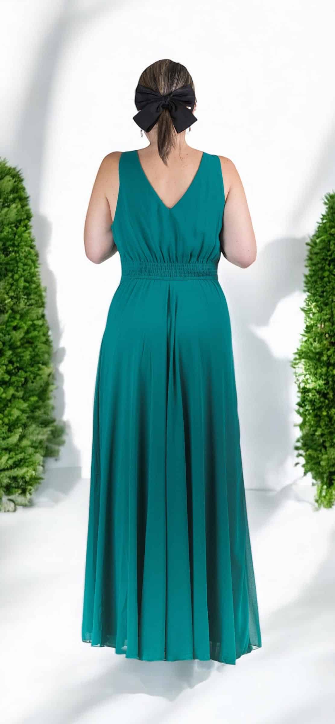 Vestido de Fiesta Matrimonio Dia en Crep con Macrame