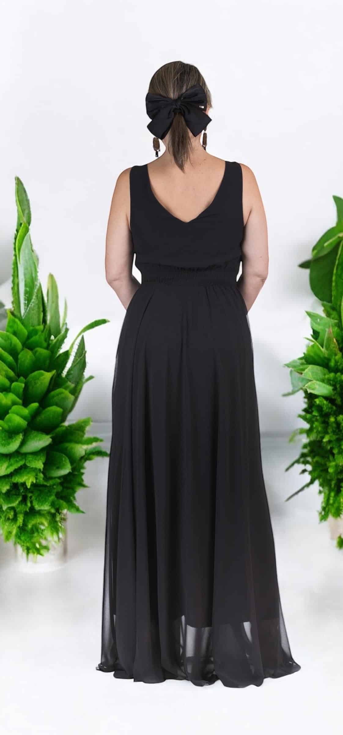 Vestido de Fiesta Matrimonio Dia en Crep con Macrame