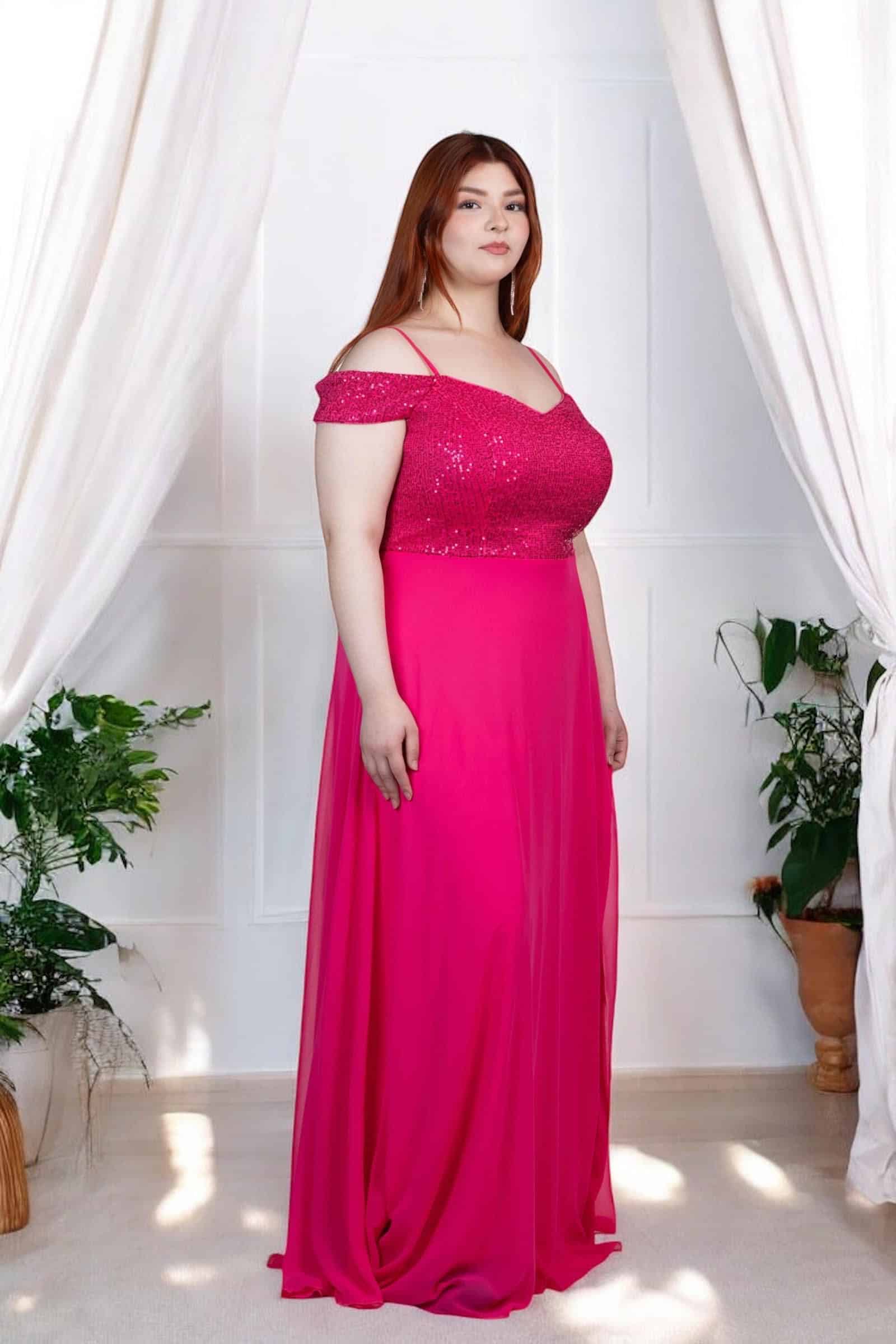 Vestido De Fiesta Elegante En Crep con Lentejuelas - Imagen 5