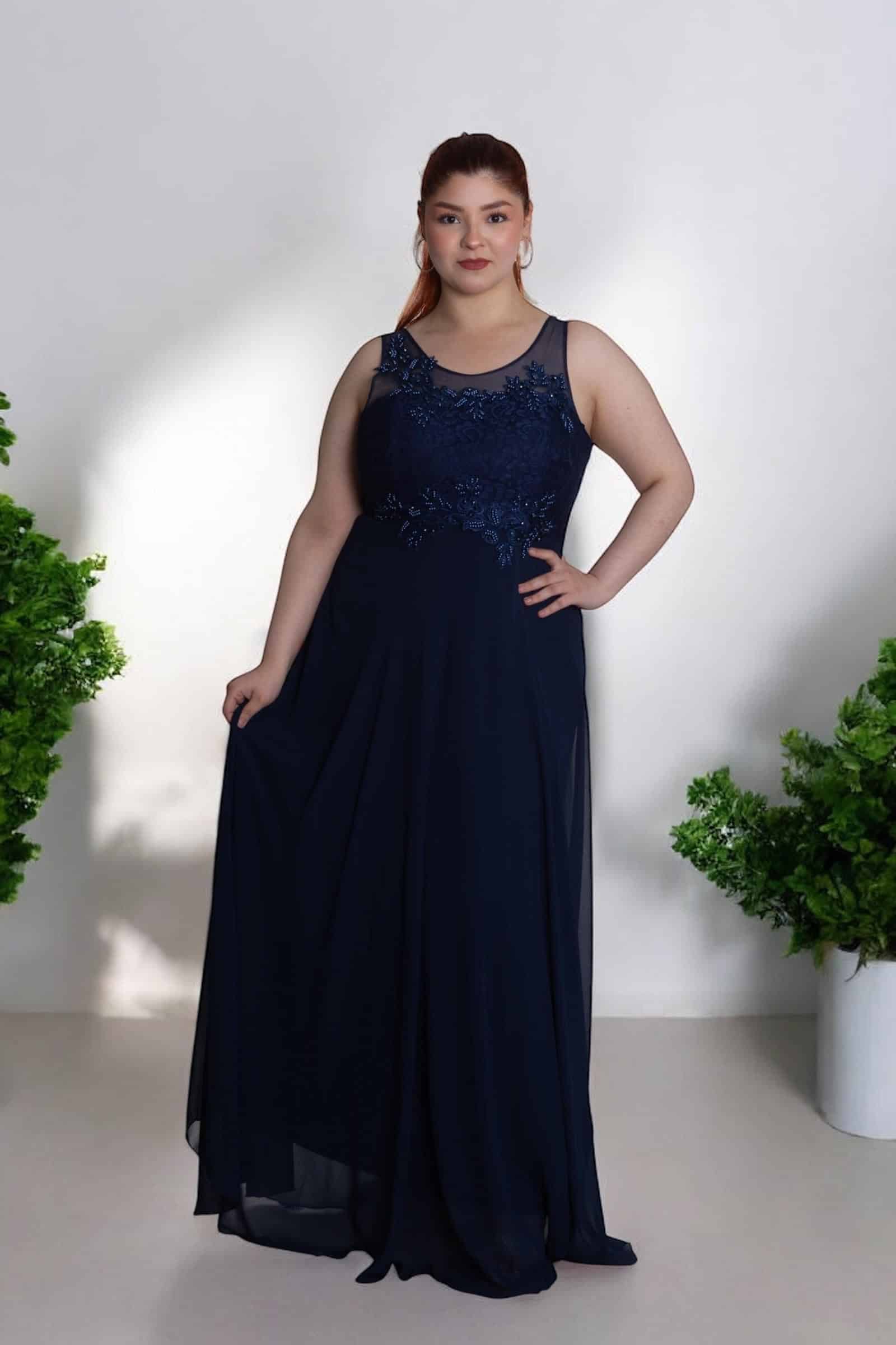 Vestido de Fiesta Matrimonio Dia en Crep con Macrame