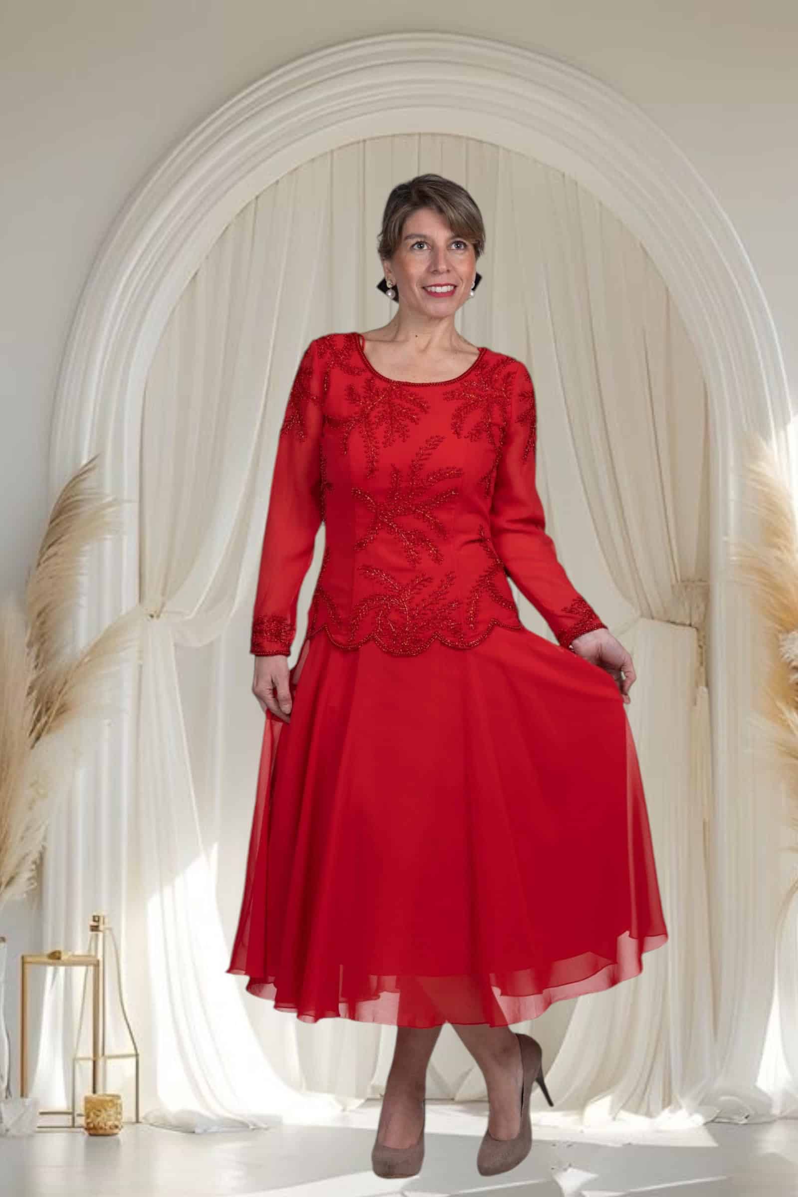 Vestido de Fiesta Rojo Radiante