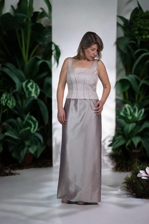 Vestido De Fiesta Elegante Plata
