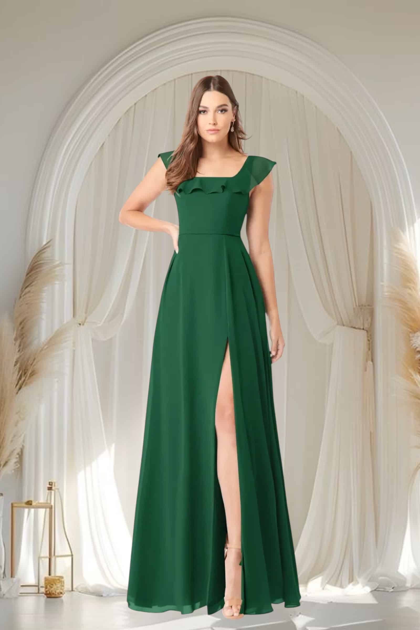 Vestido de Fiesta Azazie Jinny Verde